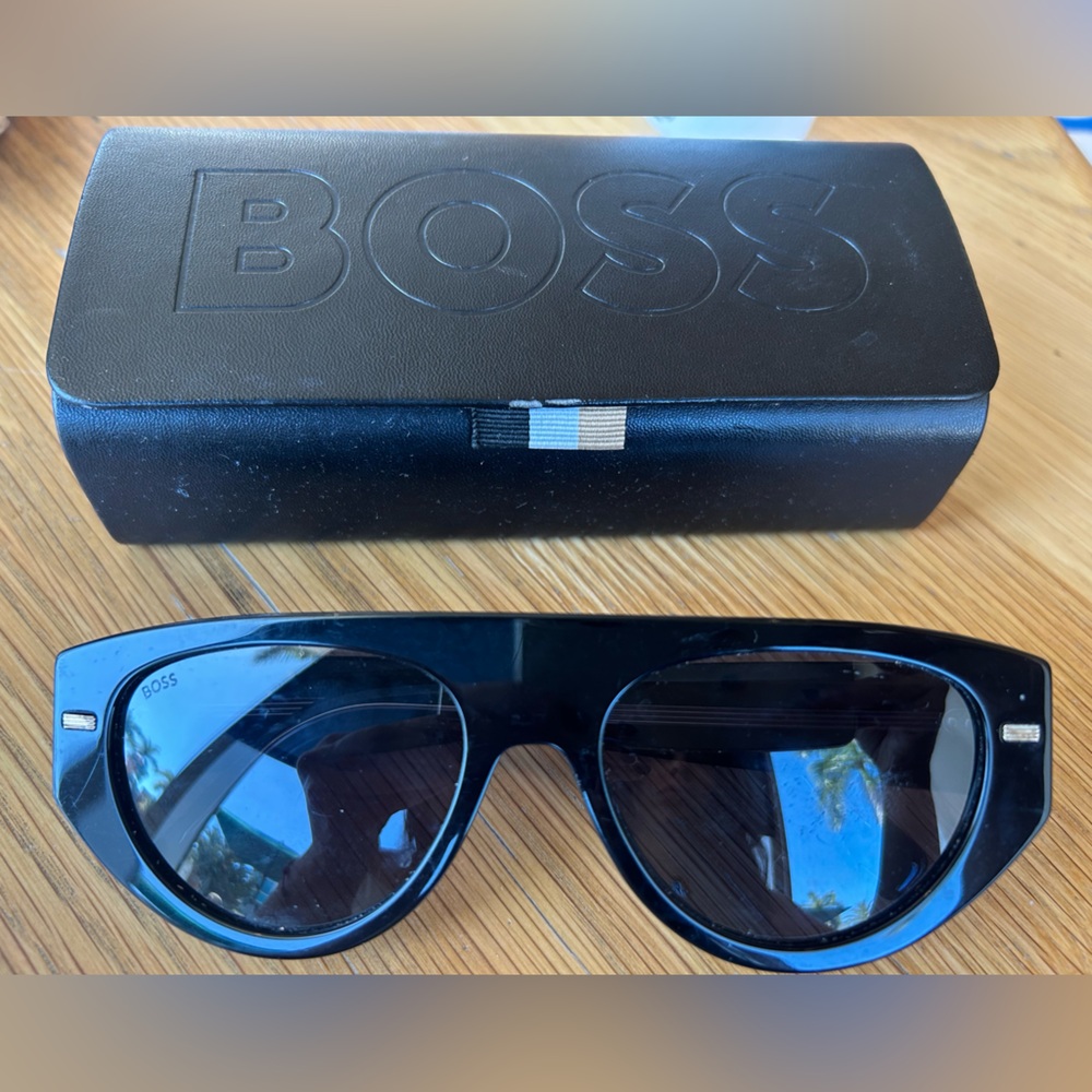 Boss Sleek Black Sunglasses with Case